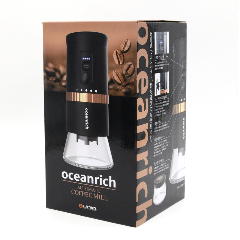 oceanrich 臼式自動コーヒーミル コードレス 粗さ5段階調整可能 